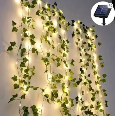 Flower Green Leaf String Lights Artificial Vine Fairy Lights Battery Powered Christmas Tree Garland Light for Weeding Home Decor
