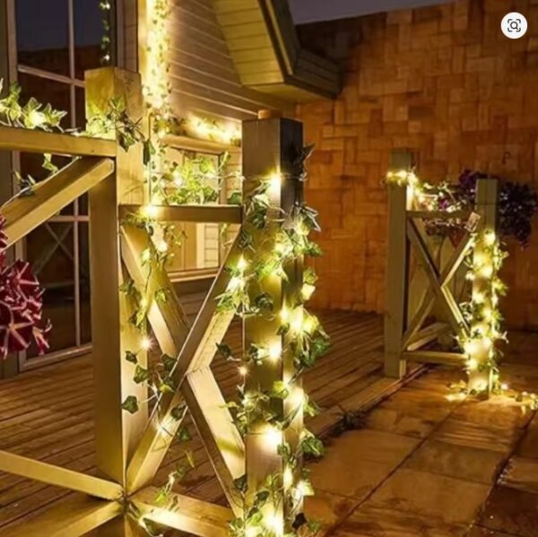 Flower Green Leaf String Lights Artificial Vine Fairy Lights Battery Powered Christmas Tree Garland Light for Weeding Home Decor - Image 6