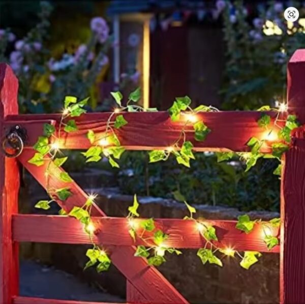 Flower Green Leaf String Lights Artificial Vine Fairy Lights Battery Powered Christmas Tree Garland Light for Weeding Home Decor - Image 5